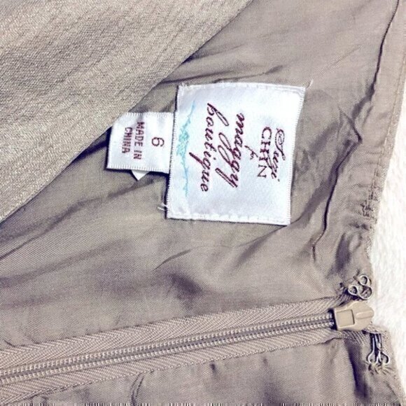 Suzi Chin for Maggy Boutique Sequin Ruffle Silver/Gray Metallic Evening Dress 6 - Picture 7 of 10